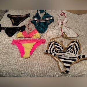 Beach Bunny swim suit lot L bottoms XL tops